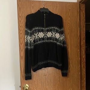 Vintage Croft & Barrow Snowflake Knitted Silk / Angora Sweater Jacket